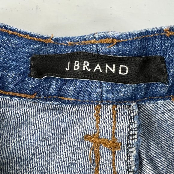 J Brand Jean Shorts Women 29 Libra Mid Rise Blue Distressed Cut Off Denim Cotton - Picture 4 of 15
